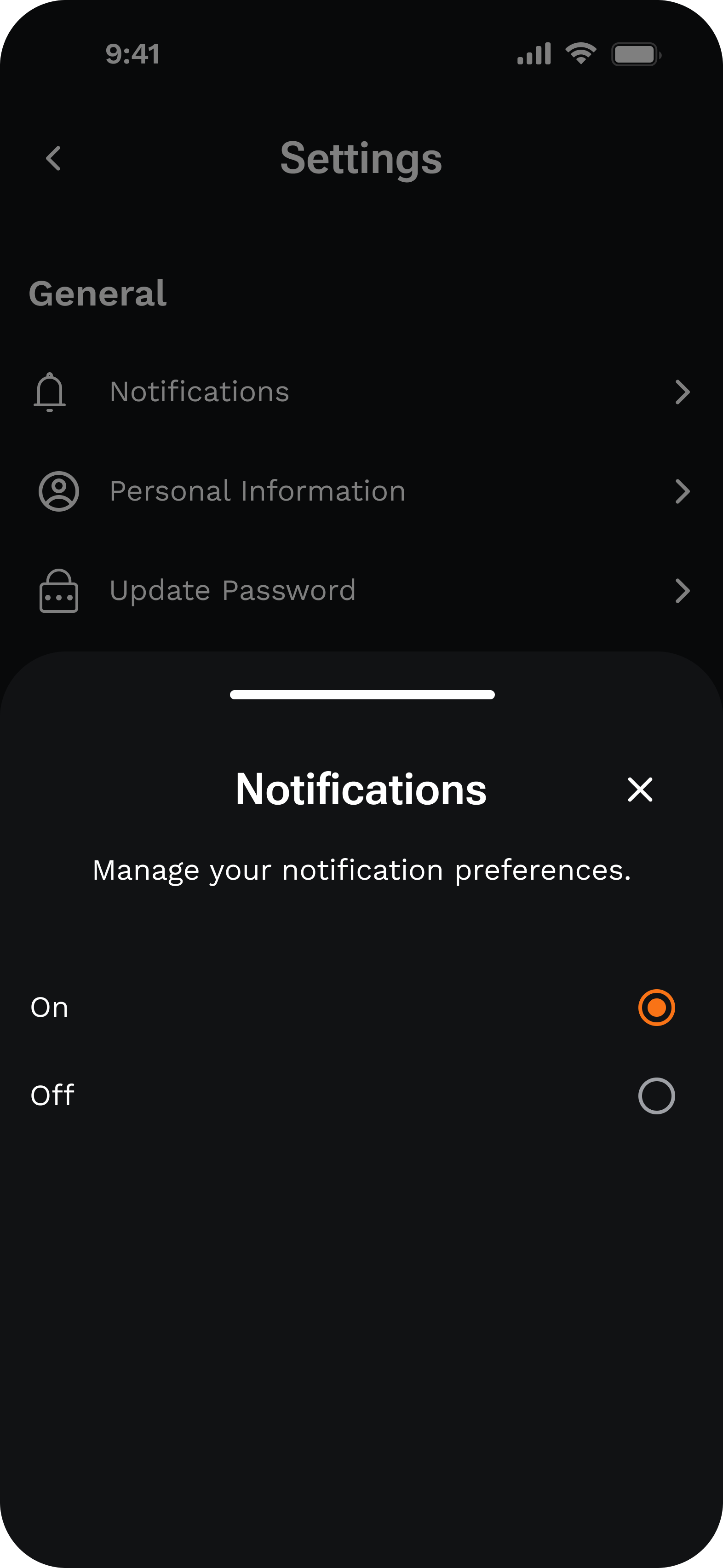 Notifications Modal