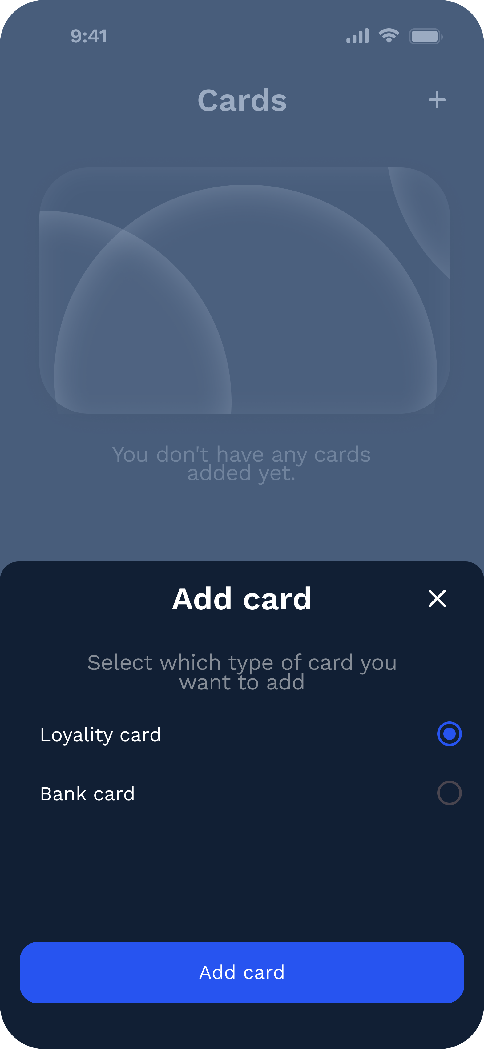 Add Card Modal