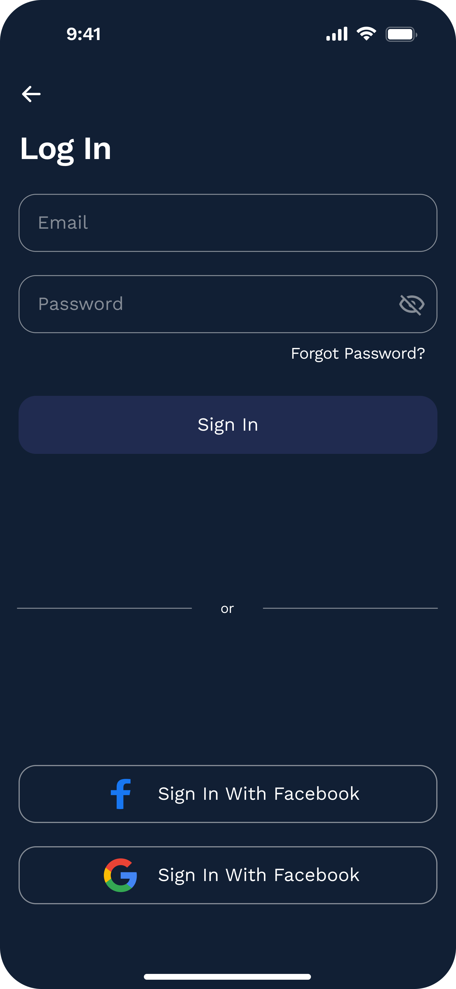 Log In Empty