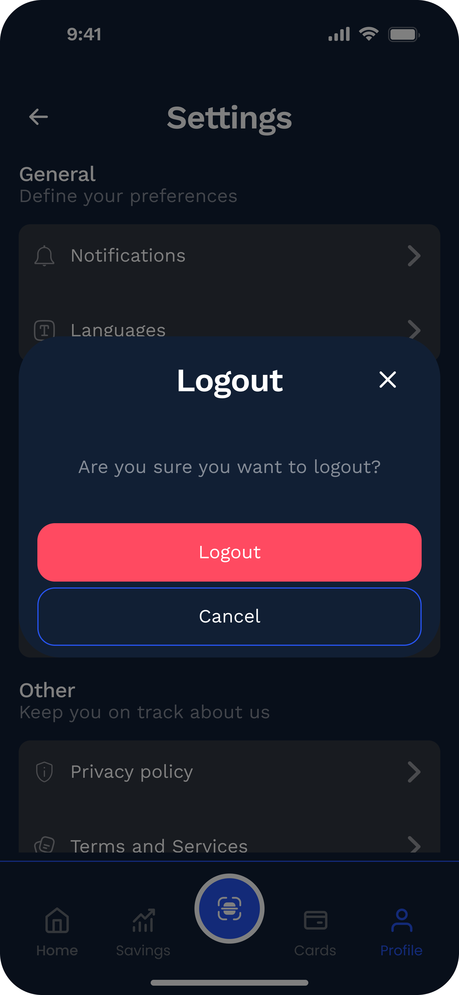 Logout Modal