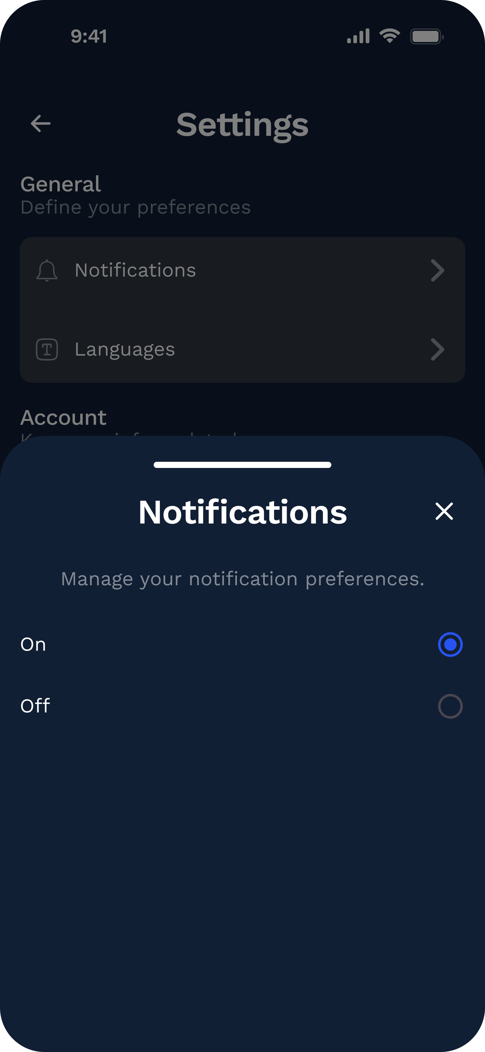 Notifications Modal
