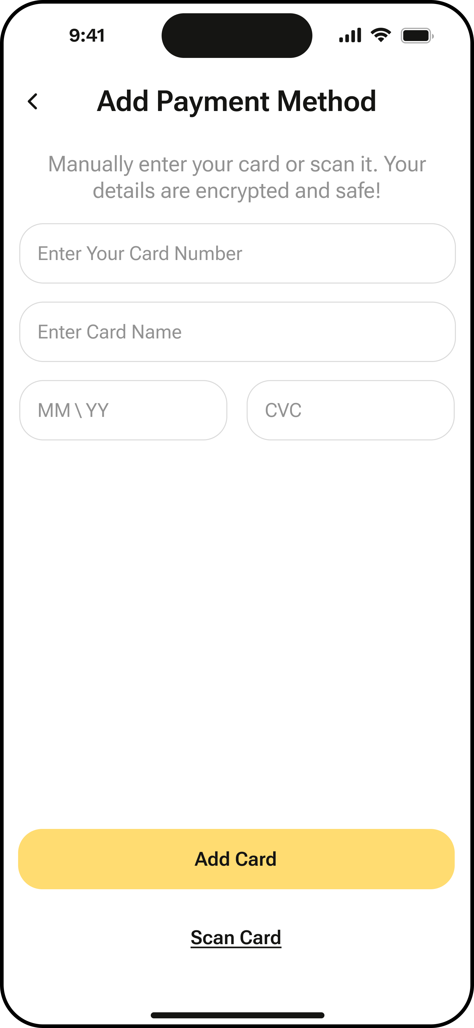 Add Payment Method Empty